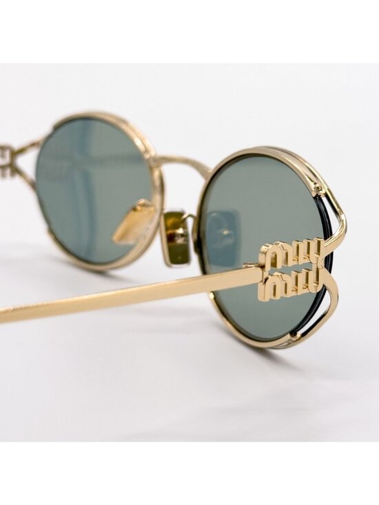 NEW MIU MIU SUNGLASSES MU52YS 5AK04M WOMEN GOLD/GREEN MU 52YS, SMU 52Y EYEWEAR main image 10